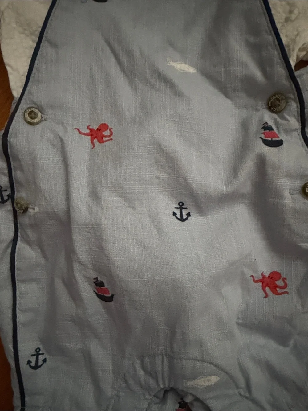 Janie and Jack Baby Sea Friends Overall with White Shirt